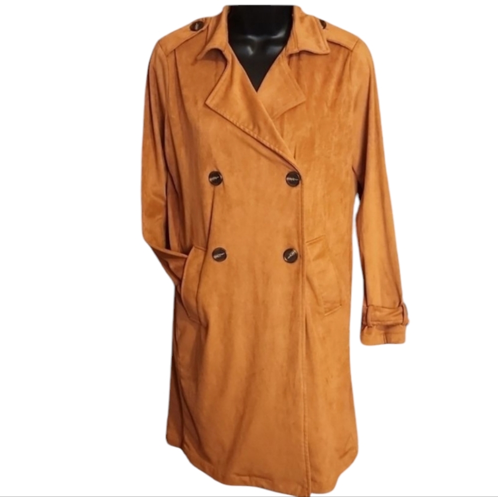 Kendall & Kylie Faux Suede Trench Coat – Size Small (NWOT)